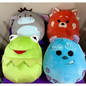 Disney Squishmallow Set Of 4!!! Eeyore, Red Panda, Kermit & Sulley